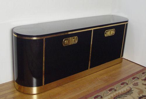 MASTERCRAFT BLACK LACQUER CREDENZA: