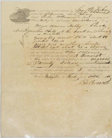MATAGORDA, TEXAS 1846 SLAVE