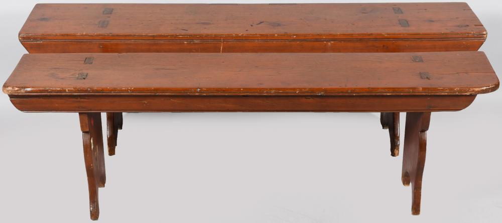 MATCHED PAIR OF COUNTRY STAINED