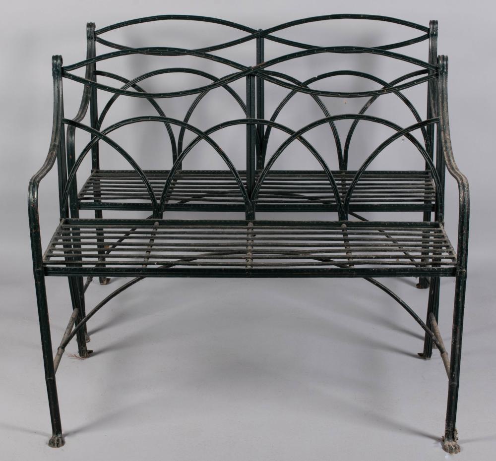 MATCHED PAIR OF REGENCY STYLE GREEN