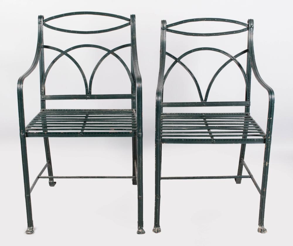 MATCHED PAIR OF REGENCY STYLE GREEN