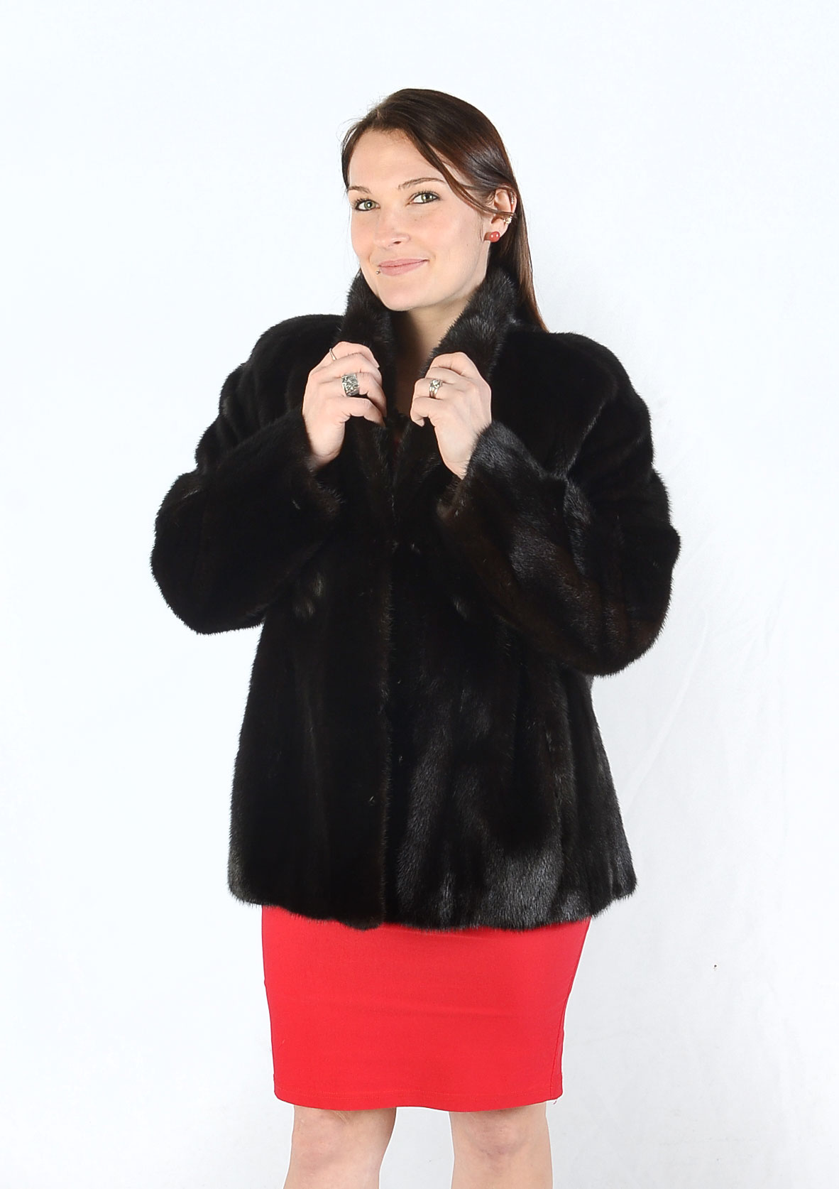MATCHING BLACK/ BROWN MINK JACKET &
