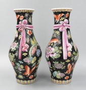MATCHING PAIR OF BLACK CANTONE