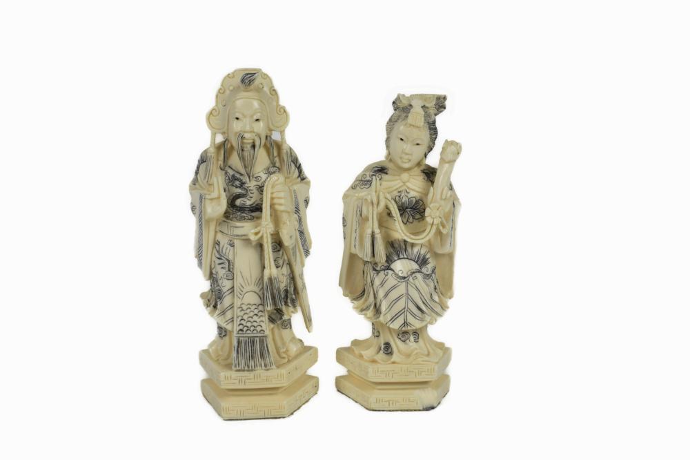 MATCHING PAIR OF CHINESE CARVED