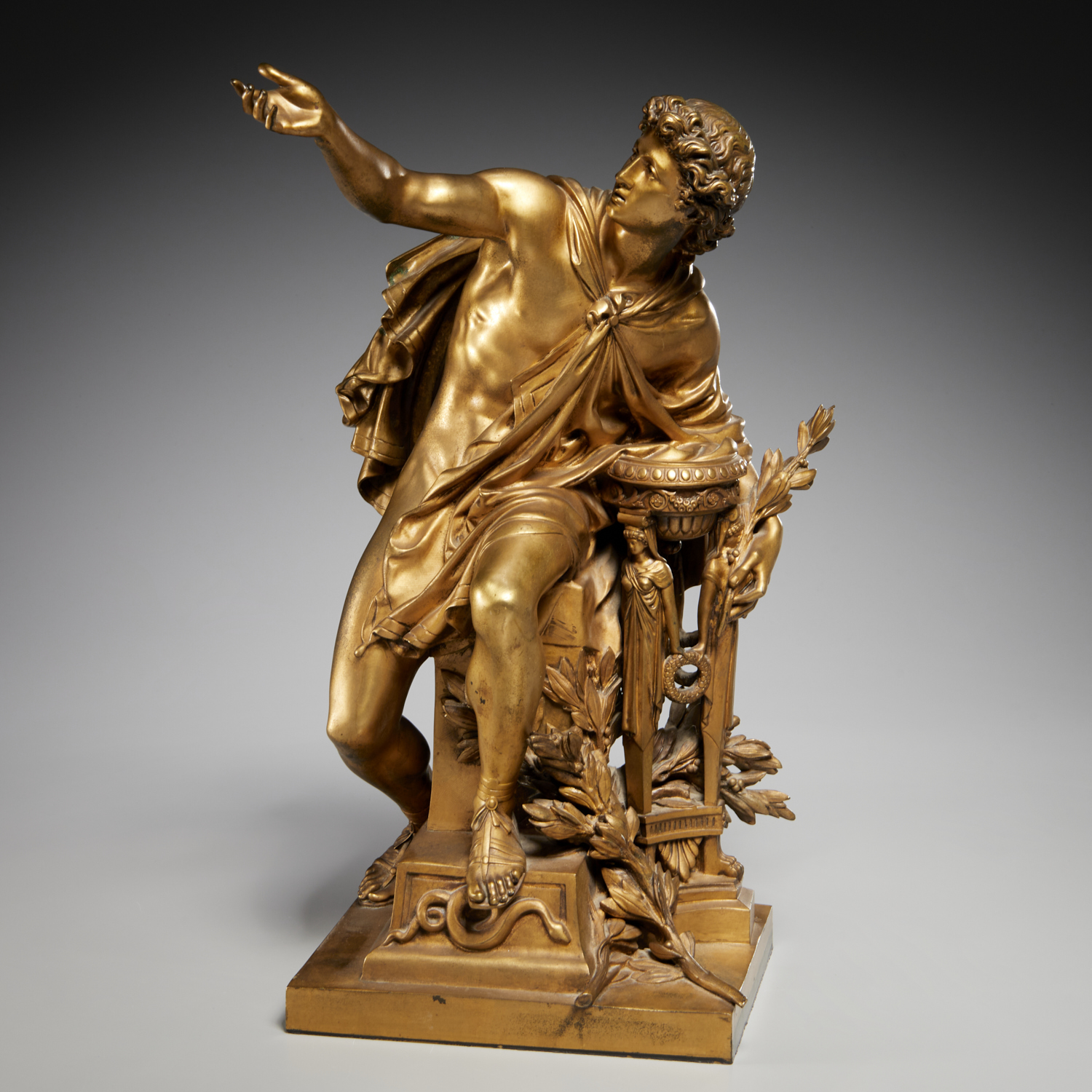 MATHURIN MOREAU, GILT BRONZE,