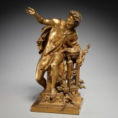 MATHURIN MOREAU, GILT BRONZE,