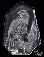 MATS JONASSON ETCHED CRYSTAL H