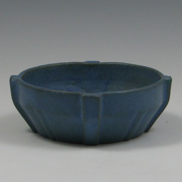 Matte Blue Ohio Bowl marked (raised