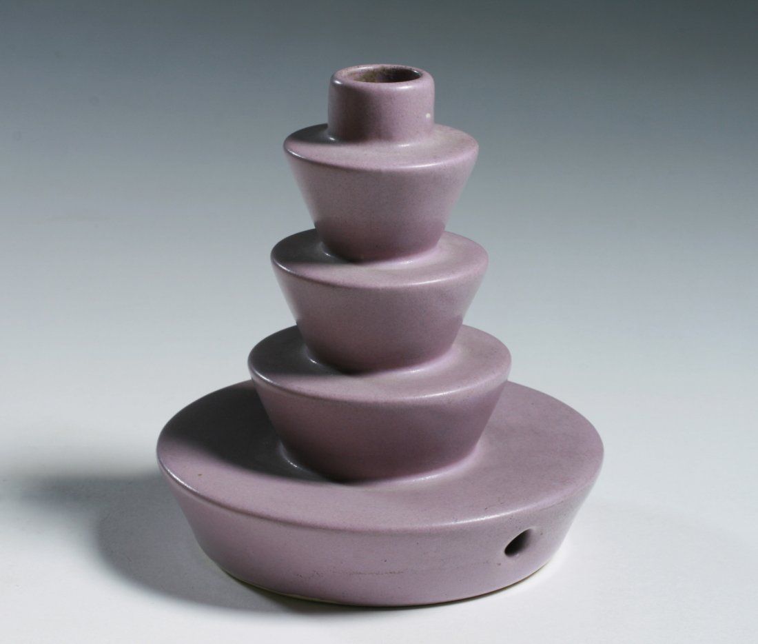 MATTE GLAZE ART DECO POTTERY LAMP