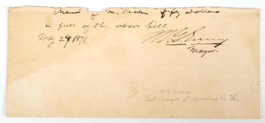 MATTHEW GAULT EMERY 1871 PROMISSORY