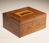 Mauchline ware inlaid sewing b
