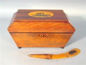 Mauchlinware inlaid mahogany w