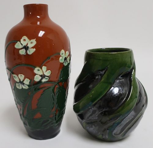 MAX LAEUGER, 1864-1952, TWO CERAMIC
