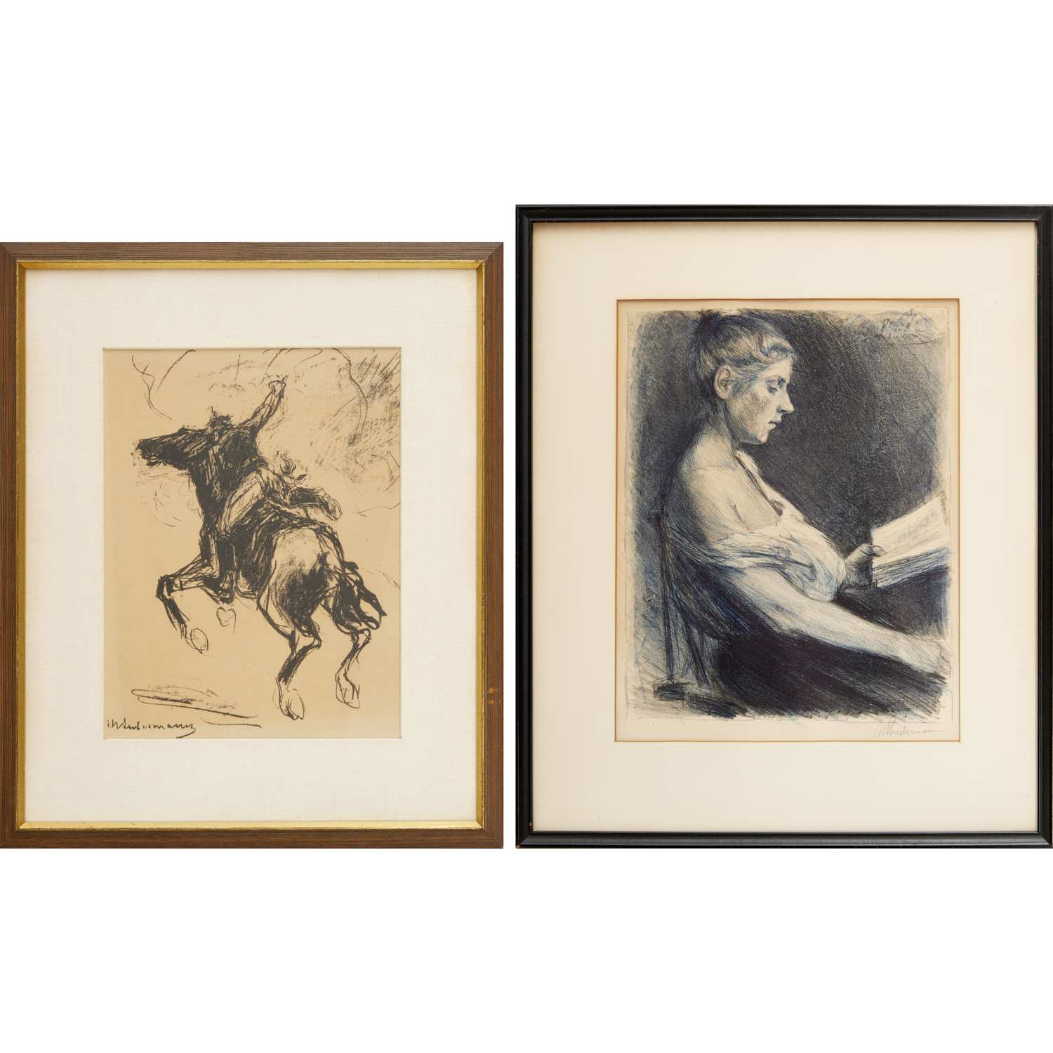 MAX LIEBERMANN, (2) LITHOGRAPHS Max
