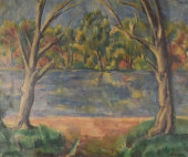 MAX WEBER OIL ON CANVAS LAKE L