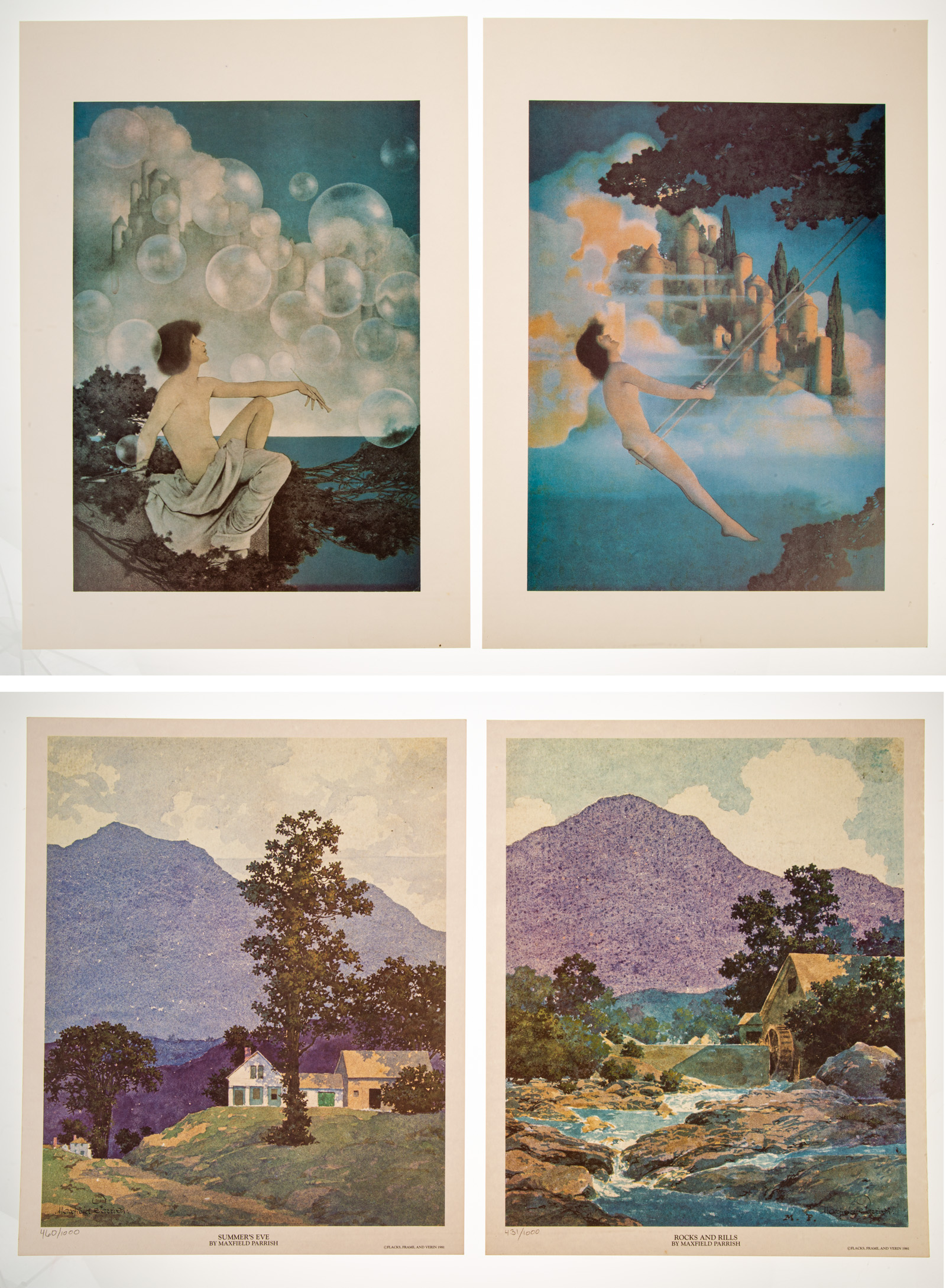 MAXWELL PARRISH. FOUR UNFRAMED