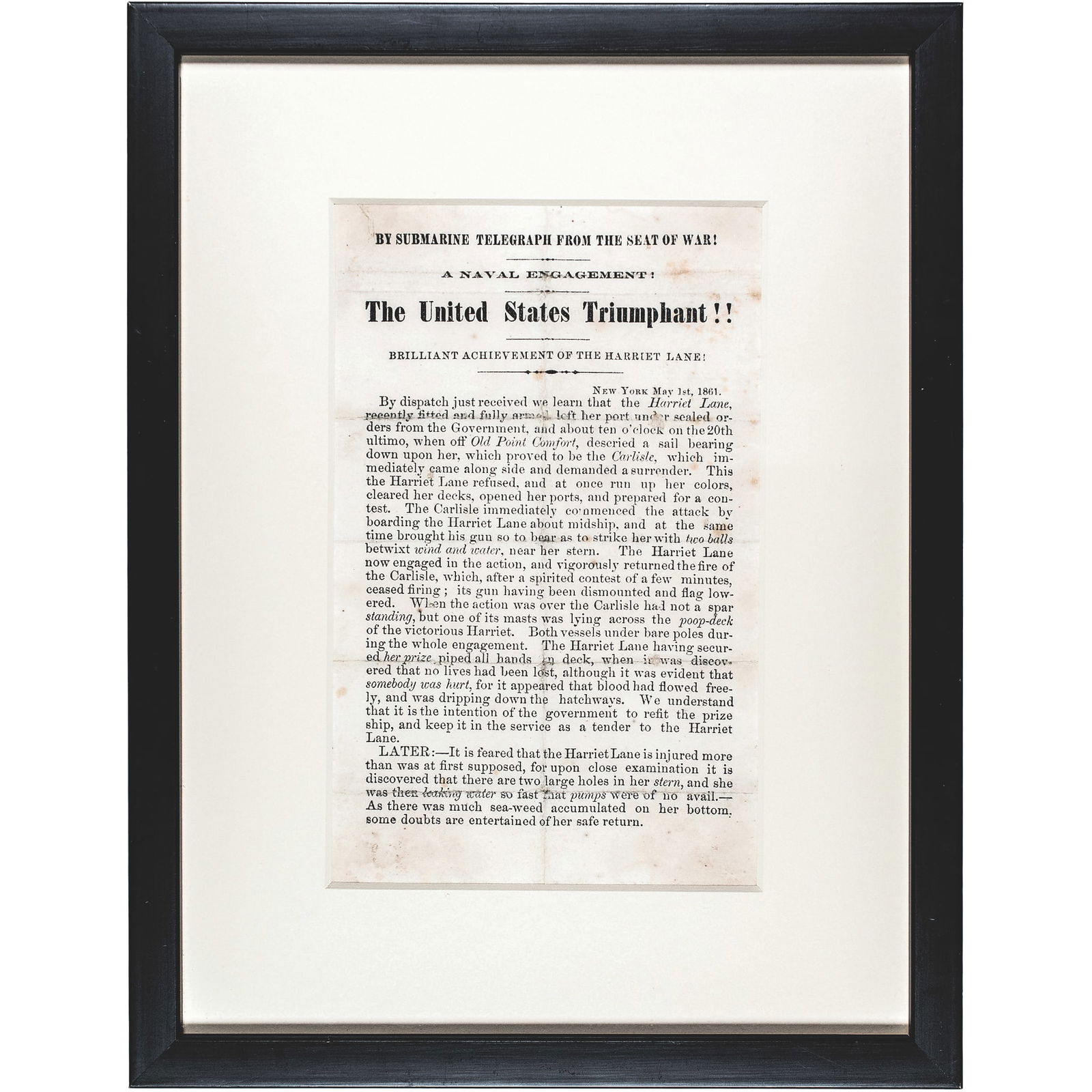 MAY 1, 1861 CIVIL WAR NAVAL