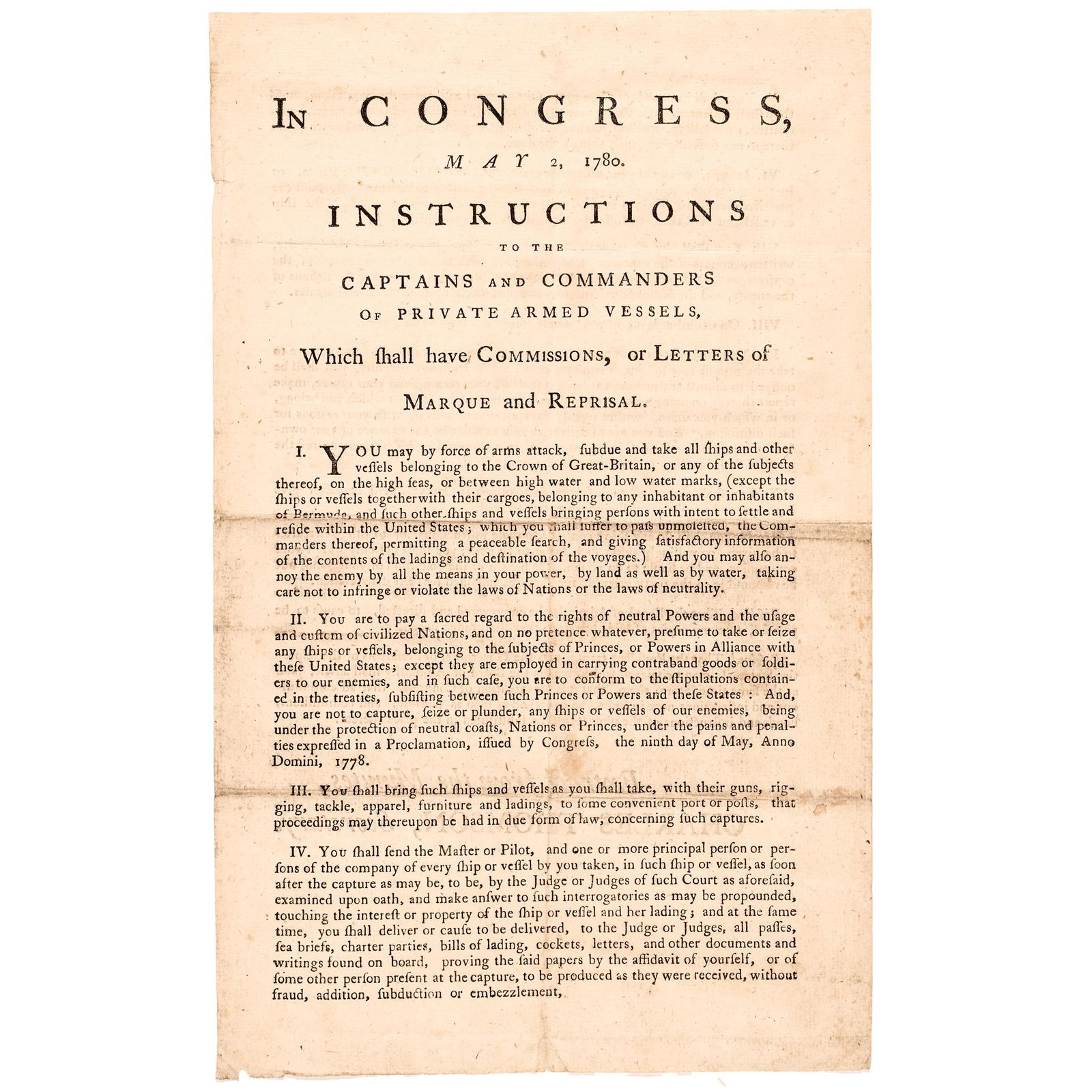 MAY 2, 1780 CONTINENTAL CONGRESS