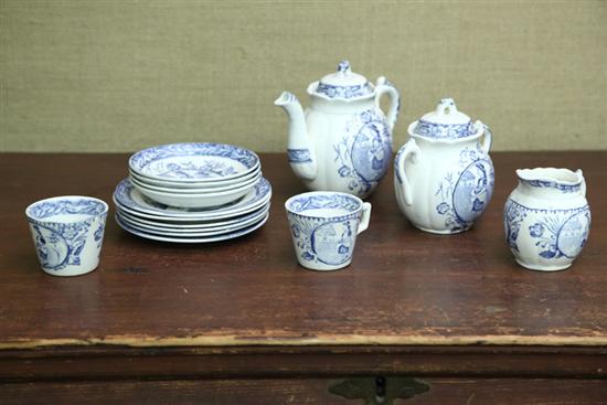 ''MAY WITH APRON'' BLUE AND WHITE