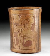 MAYA POTTERY CYLINDER VESSEL W