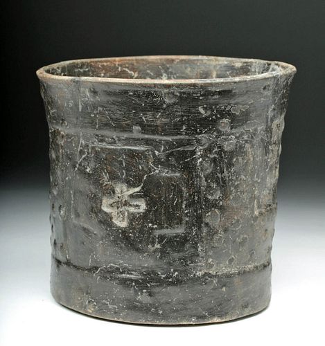 MAYA POTTERY CYLINDER W/ CROSS