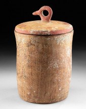 MAYA STUCCO LIDDED CYLINDER BI
