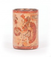 MAYAN PAINTED CYLINDER POTTERY