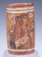 MAYAN POTTERY CYLINDER VASE Pr