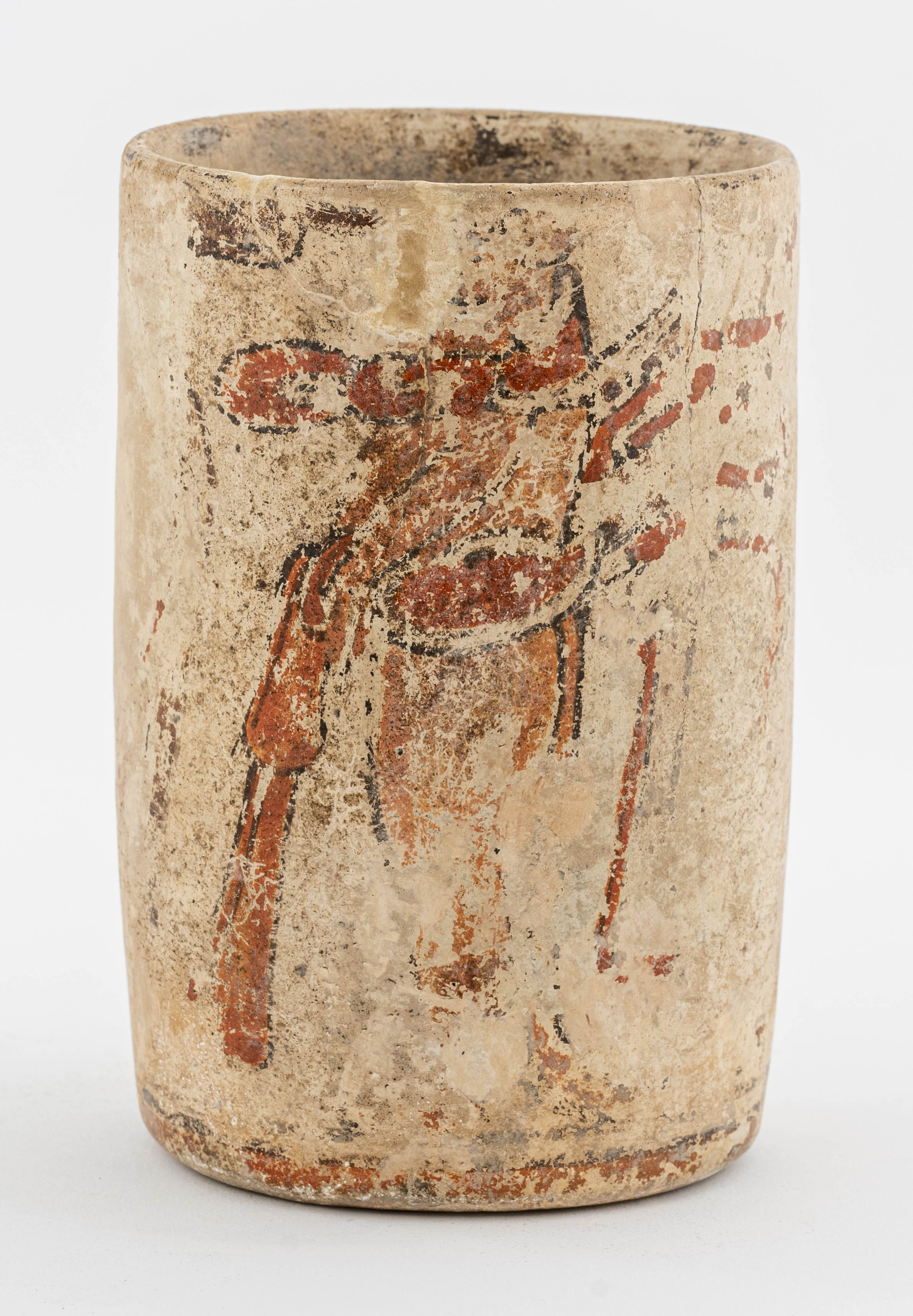 MAYAN POTTERY CYLINDRICAL VESSEL