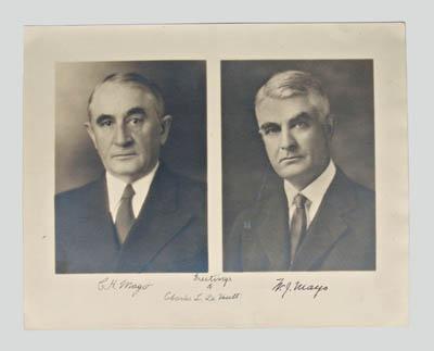 Mayo brothers photo, letters: