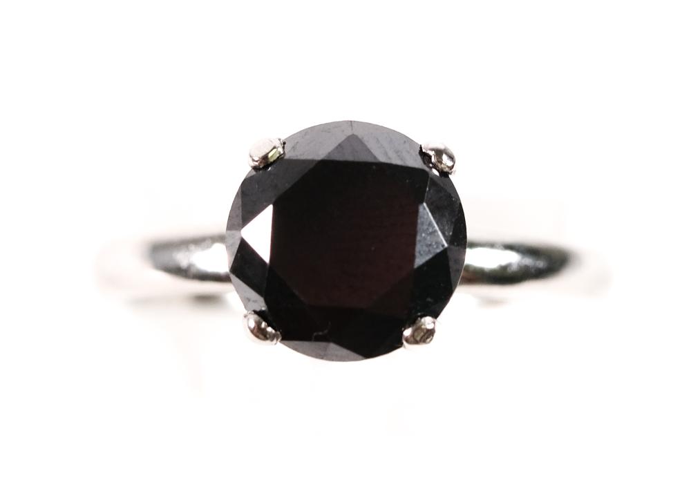MAYORS PLATINUM BLACK DIAMOND RING,