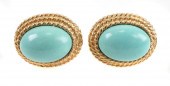 MAZ, 14K GOLD AND TURQUOISE EA
