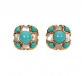 MAZ 14K YG, TURQUOISE & MOP OM