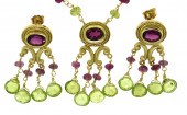 MAZ,18K TOURMALINE AND PERIDOT