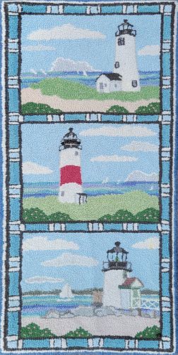 MCADOO HOOKED RUG DEPICTING THREE