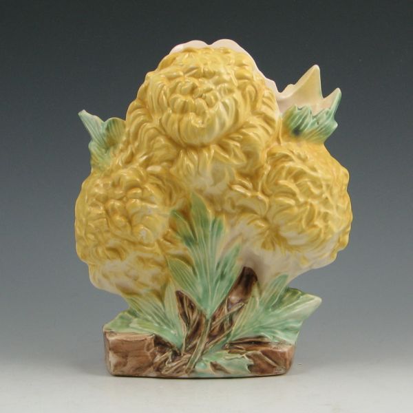 McCoy chrysanthemum vase in yellow.