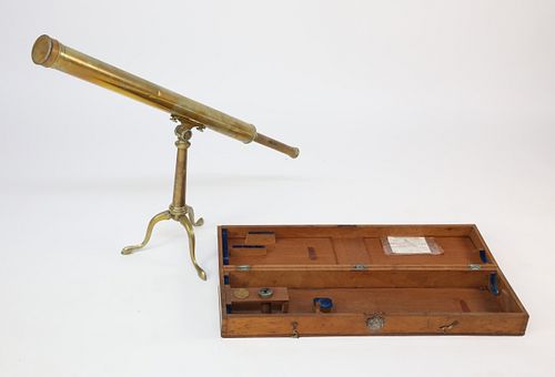 MCGREGOR BOXED BRASS TELESCOPE ON