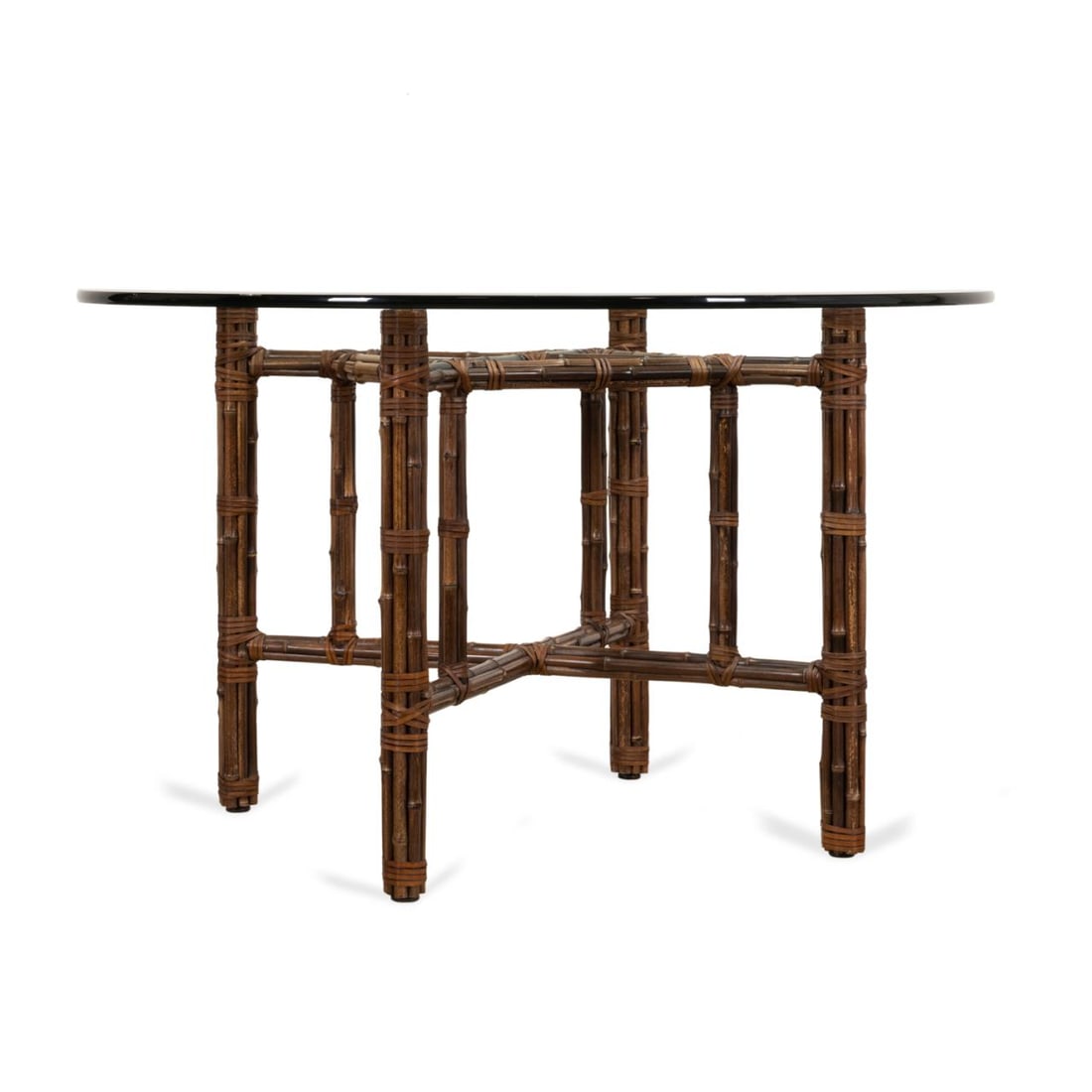 MCGUIRE BAMBOO RATTAN & GLASS TOP