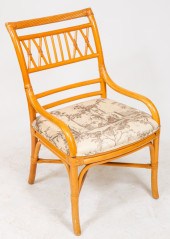 MCGUIRE BAMBOO UPHOLSTERED ARM