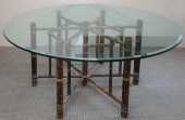 MCGUIRE ROUND GLASS TOP RATTAN