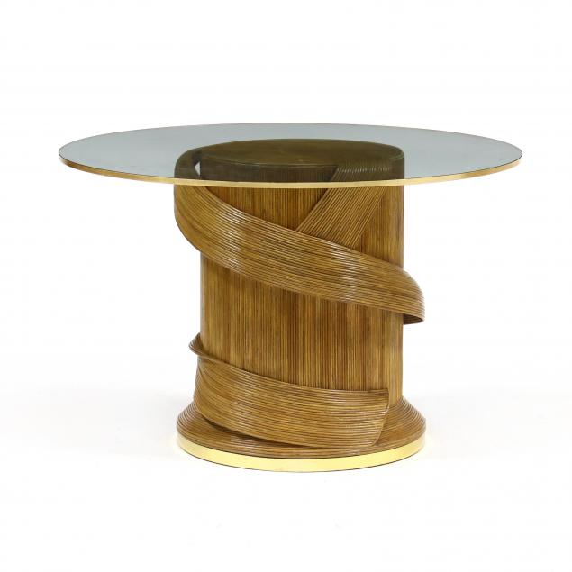 MCGUIRE STYLE RATTAN AND GLASS