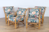 MCGUIRE STYLE RATTAN ARMCHAIRS