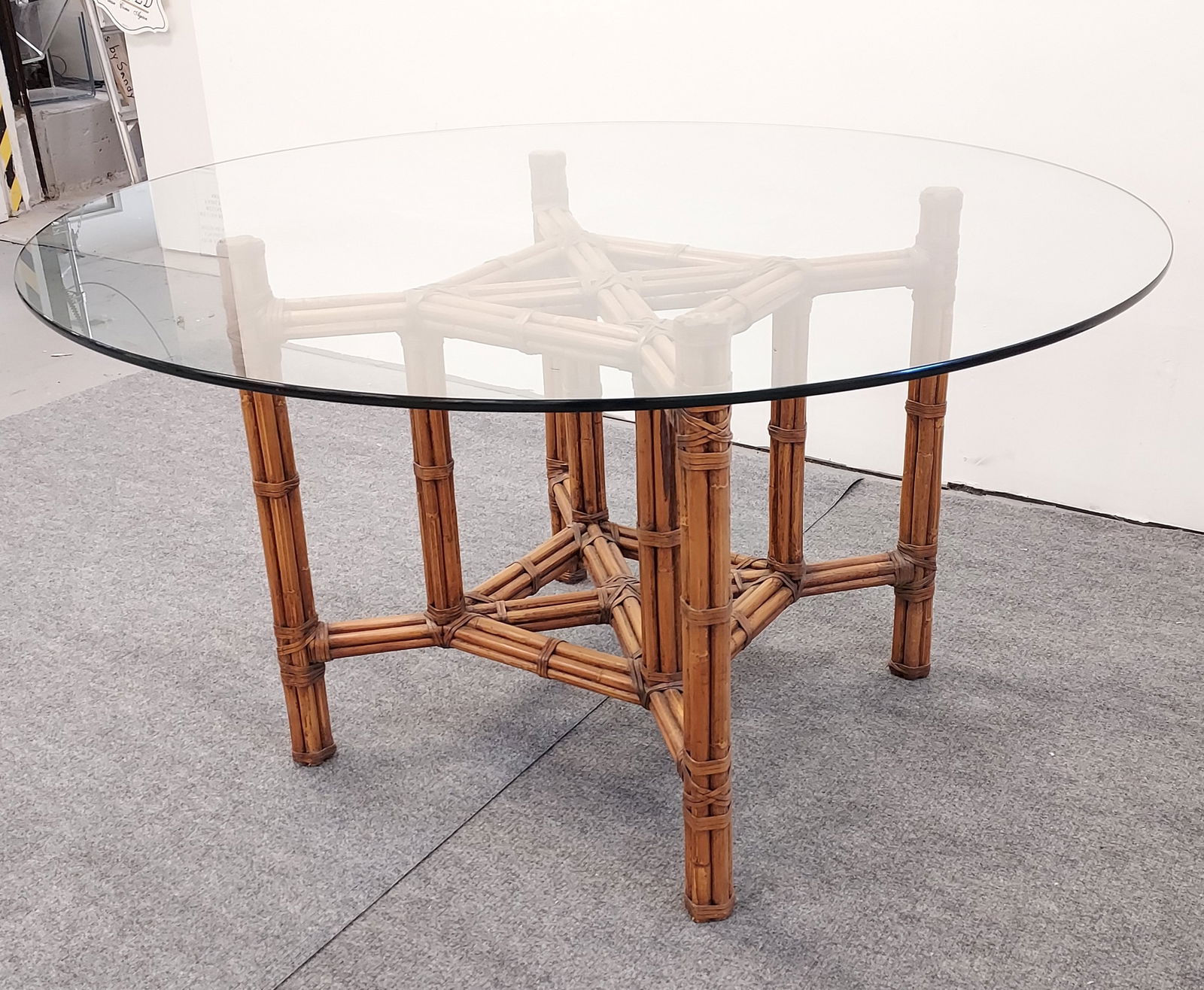 MCGUIRE STYLE RATTAN BAMBOO GLASS