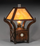 MCHUGH EARLY MISSION OAK LAMP
