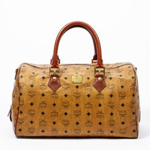 MCM 'BOSTON VISETOS' CARMEL & BLACK