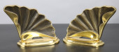 MCM BRASS SEASHELL BOOK ENDS,