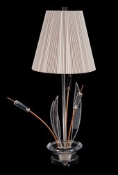 MCM CATTAIL LUCITE TABLE LAMPM