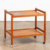 MCM DANISH TEAK BAR CART WITH