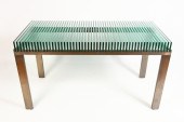 MCM GLASS DISPLAY TABLE FROM S