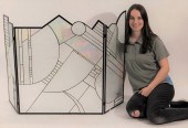 MCM IRIDIZED GLASS FIREPLACE S